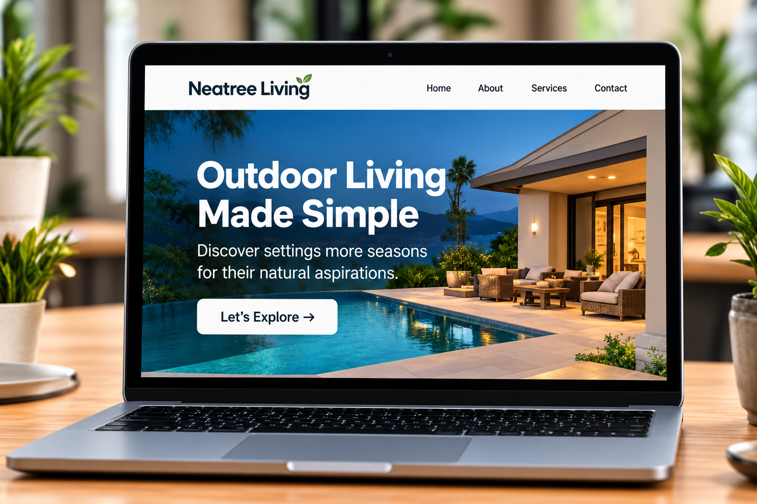 Horizon Living website on a laptop